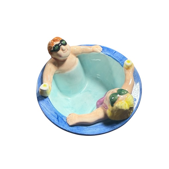 Vintage Ceramic 1995 Lotus "Pool Party" Chip & Dip Serving Bowls - Picture 6 of 13